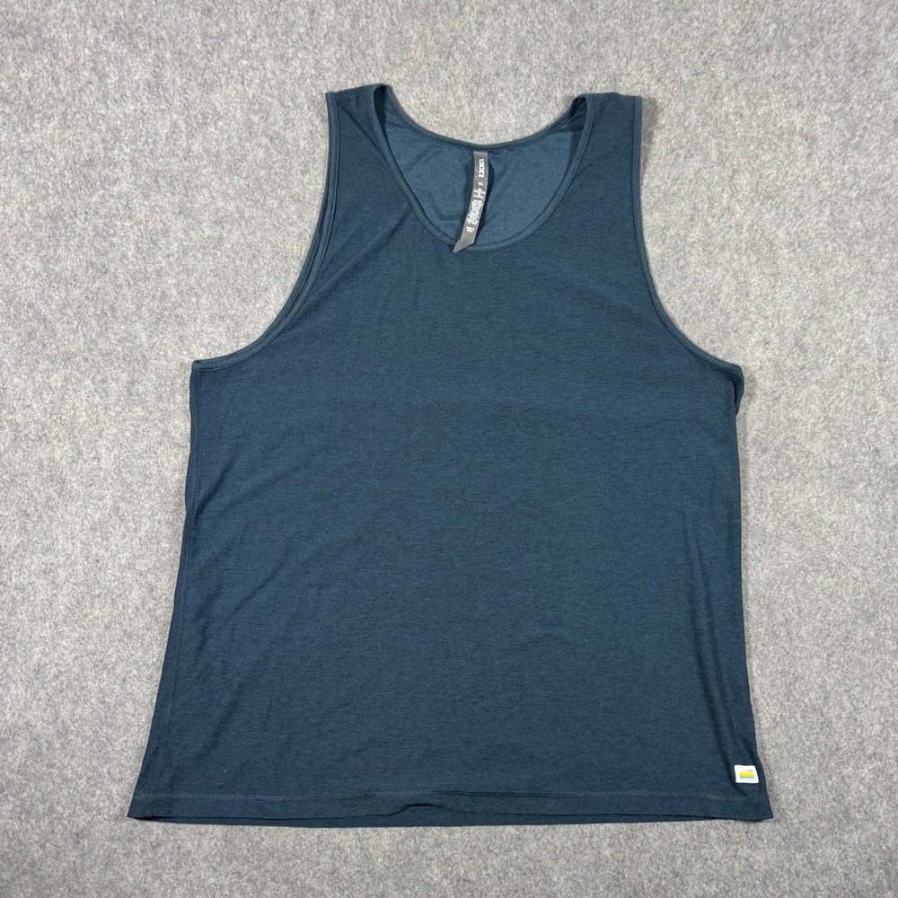 Vuori Tank Top Mens XXL Navy Blue V173 Heathered Performance Activewear Stretch
